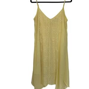 Heart Soul - Yellow V-Neck - Embroidered Slip Dress - Size Medium